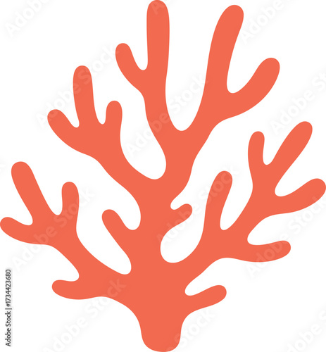 Vibrant coral branch ocean life marine nature illustration vector