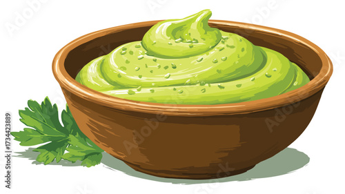 Vibrant Wasabi Paste Cartoon Vector Illustration for Graphic Design Projects