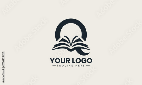 Q Book vector logo illustration