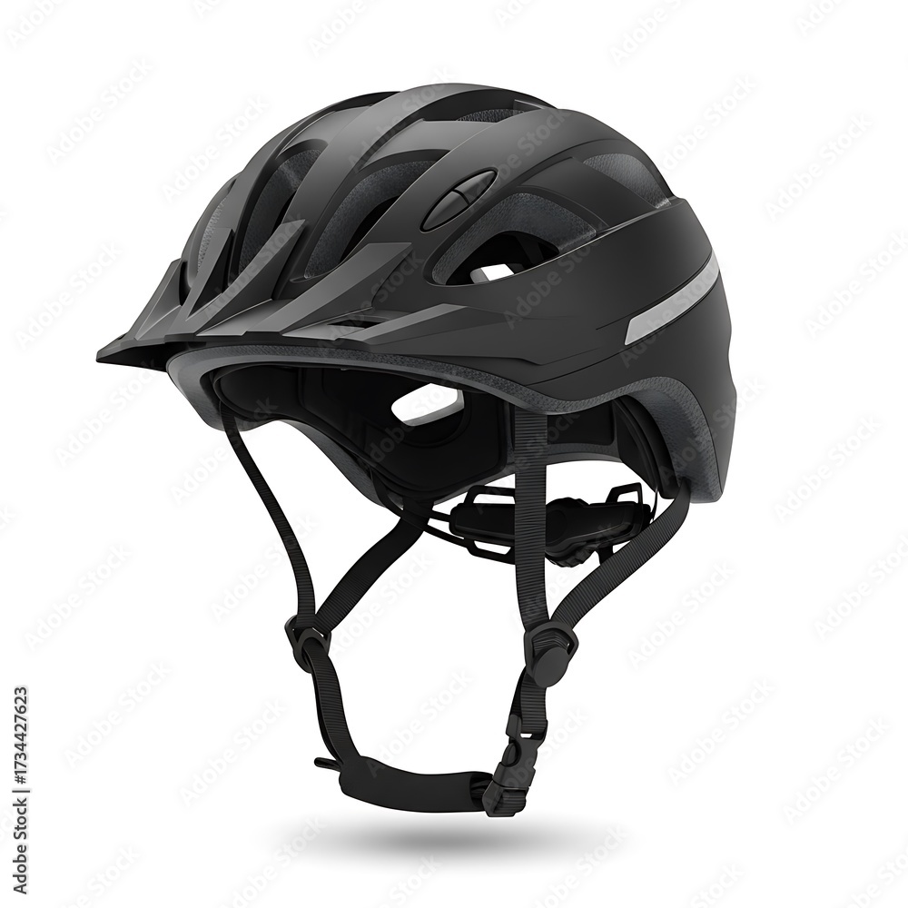 Fototapeta premium Black Bicycle Helmet for Safety.