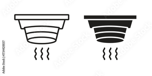 Smoke detector icons simple vector set. logo sign symbol set