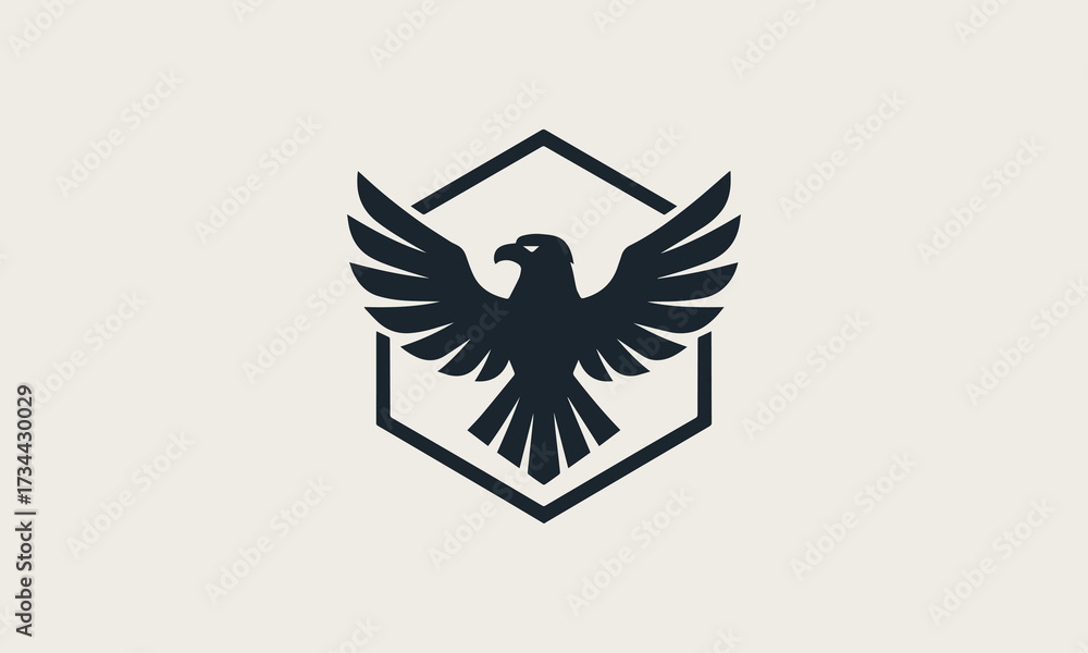 Obraz premium American Eagle hExagon vector logo illustration
