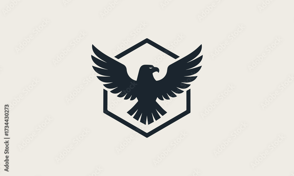 Obraz premium American Eagle hExagon vector logo illustration