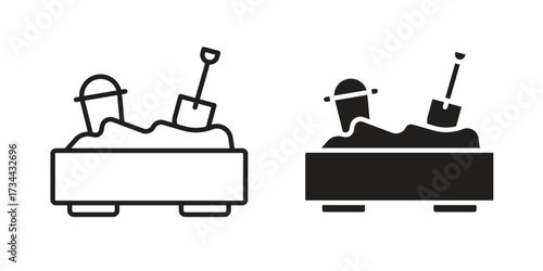 Sandbox icons simple vector set. logo sign symbol set
