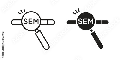 SEM icons simple vector set. logo sign symbol set