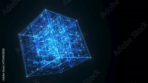 4k Video 3D Digital Data Cube. ProRes 4444.