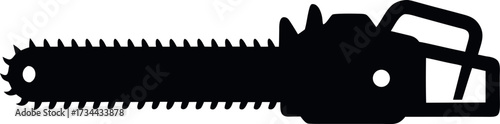 chainsaw silhouette vector, chainsaw isolated, chainsaw black icon
