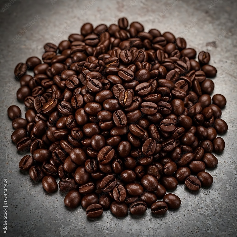 Fototapeta premium Rich Aroma: Premium Coffee Beans for Energy and Focus in Your Daily Routine or Cafe Branding