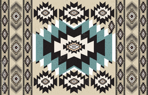 Ethnic tribal Aztec black and white background. Seamless tribal pattern, 
folk embroidery, tradition geometric Aztec ornament.
 Tradition Native and Navaho design for fabric, textile, print, rug, pape