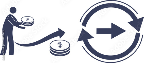 Financial cycle vector illustration of investment return and economic growth