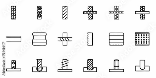 Diverse collection of industrial components and fasteners, showcasing various shapes, textures, and connection methods for engineering and manufacturing design projects