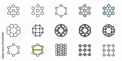 Discover diverse molecular structures and complex geometric patterns perfect for scientific, tech, or abstract design projects