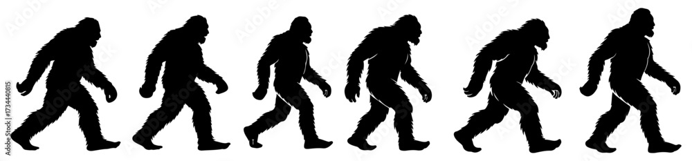 Fototapeta premium bigfoot silhouette mythical creature figure