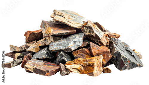 Pile of assorted colorful sedimentary rocks