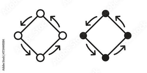 Procedure icons simple vector set. logo sign symbol set