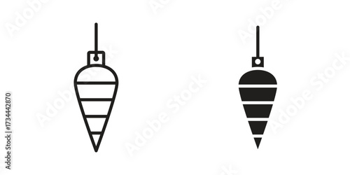 Plumb bob icons simple vector set. logo sign symbol set