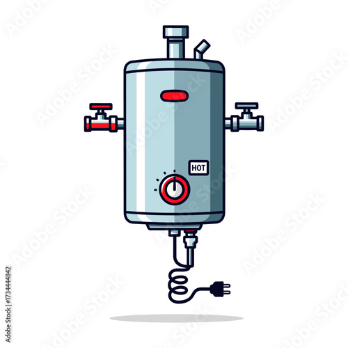 Illustration of a modern water heater isolated on white background