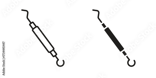 Periodontal scaler icons simple vector set. logo sign symbol set