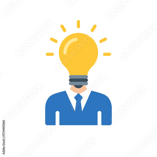 Creative person with a bright idea and innovation.