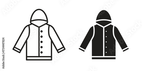 Nylon jacket icons simple vector set. logo sign symbol set