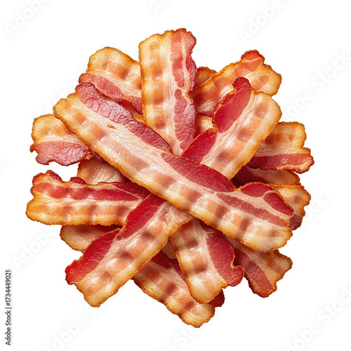 Crispy Fried Bacon Strips Pile – High Detail Food Photo