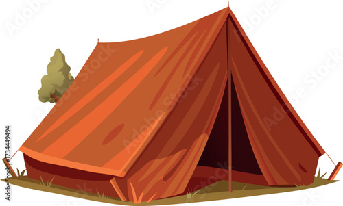 Vector illustration of a tent for camping or travel on a white background