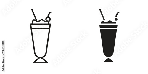 Milkshake icons simple vector set. logo sign symbol set