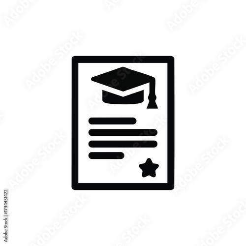 Certificate of Achievement with Graduation Cap and Star Emblem Highlighting Academic Excellence and Success