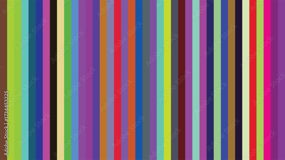 Fototapeta premium Colorful Striped Pattern with Varied Widths and Hues, Abstract Line Background