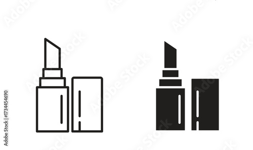 Lipstick icons simple vector set. logo sign symbol set
