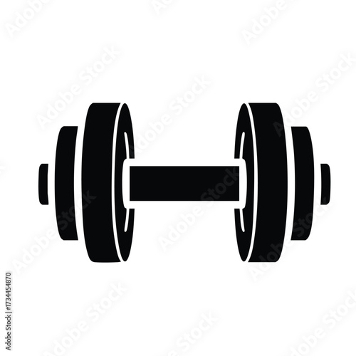 Dumbbell with adjustable weights for strength training and fitness exercises in a gym setting
