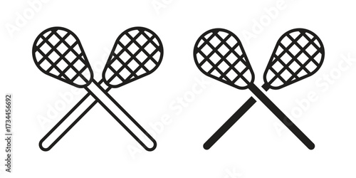 Lacrosse icons simple vector set. logo sign symbol set