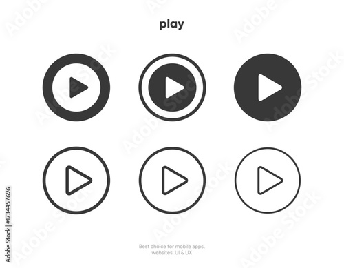 3D play button icon. Video play symbol. Start sign. Pause icon. Player logo button. Play music or sound vector element for UI UX, website, mobile app.