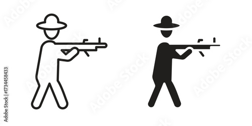 Hunter icons simple vector set. logo sign symbol set