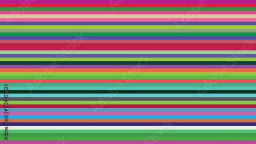 Vivid Horizontal Stripes Pattern with a Multitude of Bright Color Bands Design