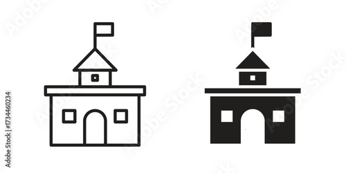 Government building icons simple vector set. logo sign symbol set