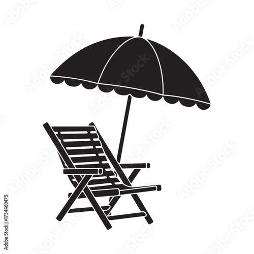 "Beach chair with umbrella"