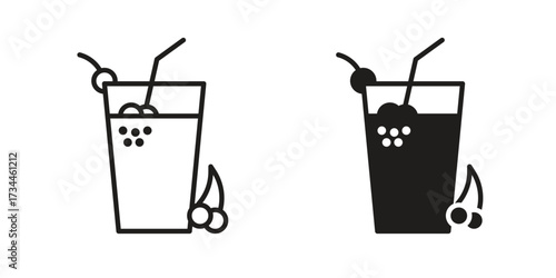 Fresh smoothie icons simple vector set. logo sign symbol set