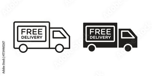 Free delivery icons simple vector set. logo sign symbol set