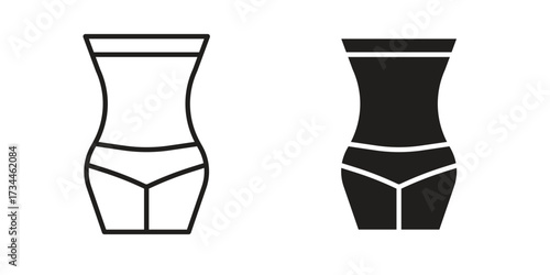 Female hips and waist icons simple vector set. logo sign symbol set