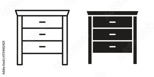 Dresser icons simple vector set. logo sign symbol set