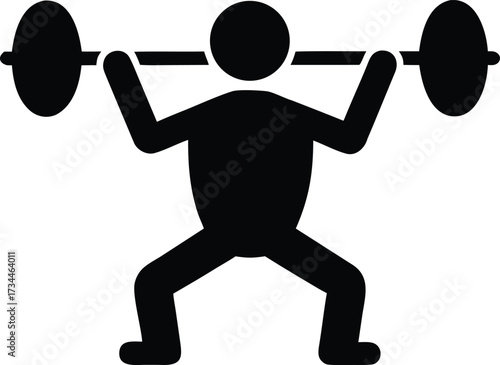  a figure performing a barbell squat strength training fitness and exercise concept