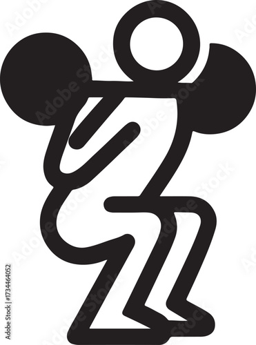  a figure performing a barbell squat strength training fitness and exercise concept