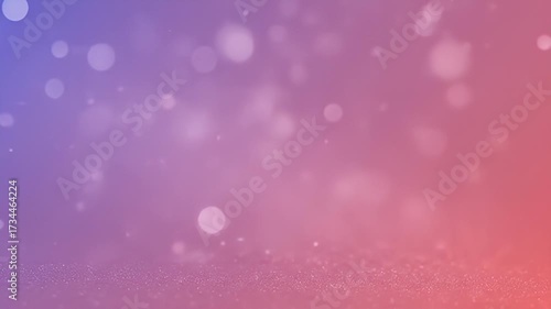 Soft Bokeh Background with Glittering Particles and Gradient Lighting in Purple and Orange Tones