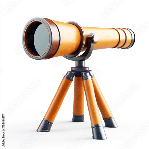 Orange telescope on tripod (1)