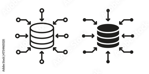 Data aggregation icons simple vector set. logo sign symbol set