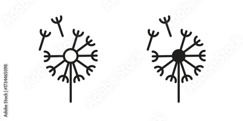 Dandelion icons simple vector set. logo sign symbol set