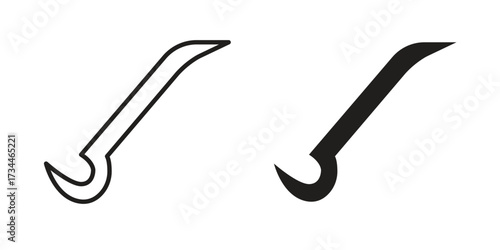 Crowbar icons simple vector set. logo sign symbol set
