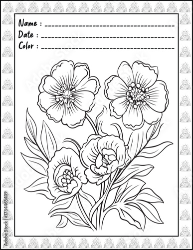 Bold and Easy Easter Coloring Page & Book for Adults and Kid. High resolution (300 DPI), Ready to print on standard 8.5x11-(A4) inch paper With (No Bleed), Black and White. Vector illustration