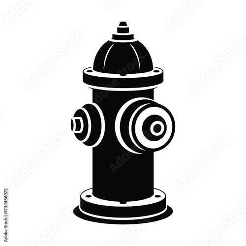 Black Silhouette Of A Fire Hydrant With Two Nozzles And Cap water emergency